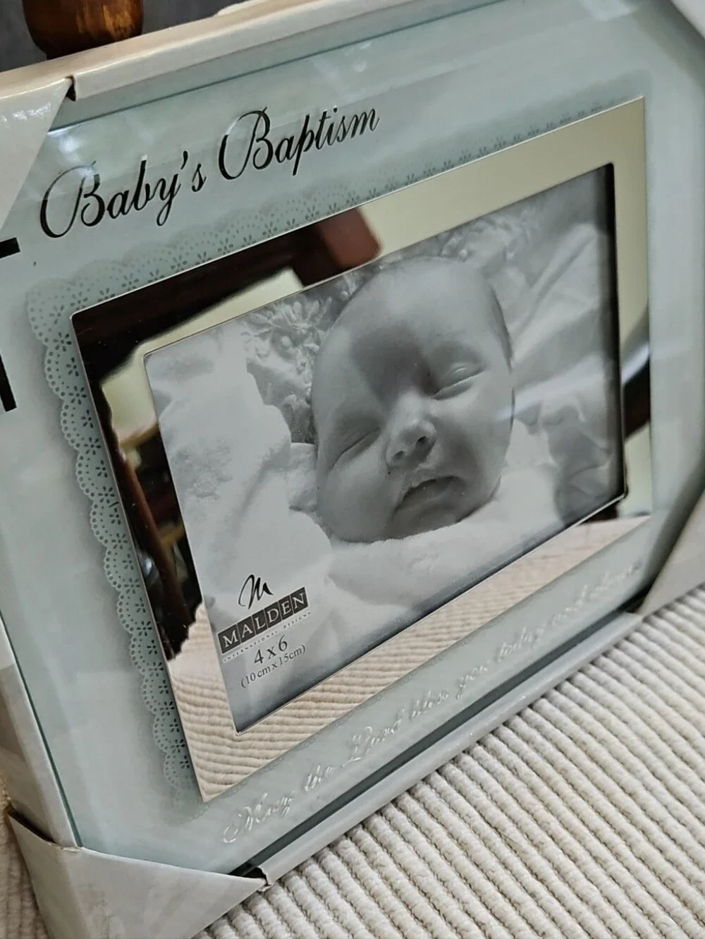 Malden Baby's Baptism Frame, 4x6 photo